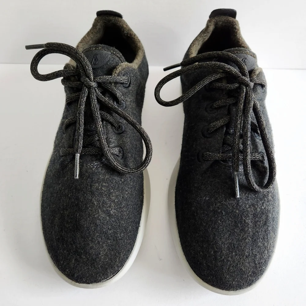 Allbirds Lace-Up Merino Wool Runners In Dark Gray, Mens Size 9